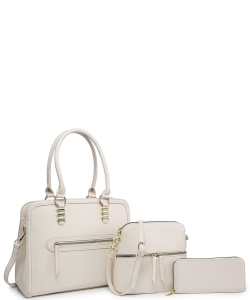 Fashion 3in1 Satchel Handbag Set 716546 BEIGE